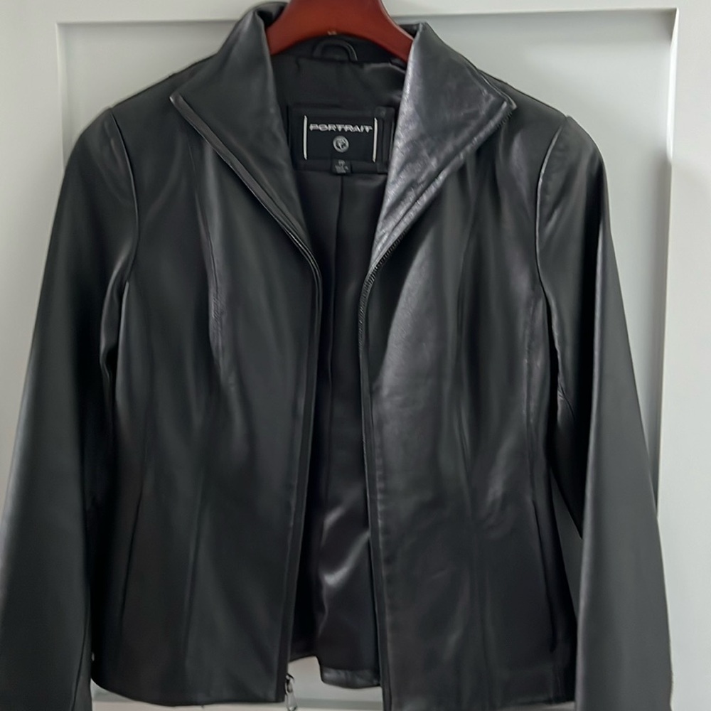 Black leather jacket